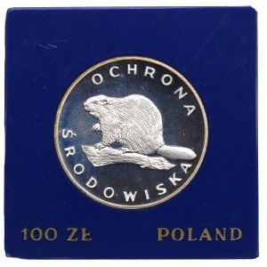 Volksrepublik Polen, 100 Zloty 1978 Umweltschutz - Biber