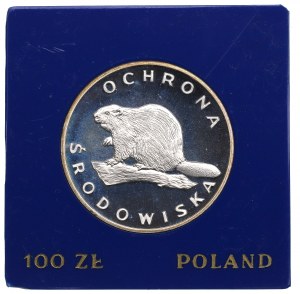 Poľská ľudová republika, 100 zlotých 1978 Ochrana životného prostredia - Bobor