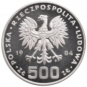 République populaire de Pologne, 500 zloty 1984 Protection de l'environnement - Cygne