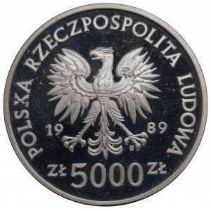 Poľská ľudová republika, 5 000 zl 1989 - Władysław II Jagiełło