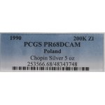 III RP, 200.000 zlotych 1990, Chopin - PCGS PR68 DC