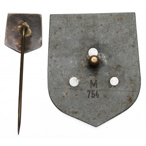 Domobrana, číslovaný odznak s miniatúrou - vzácny