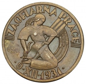 II RP, bronzový odznak Za obetavú prácu 1931 - Reising