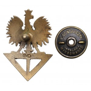 II RP, Badge of the Circle of Student Soldiers of the Warsaw University of Technology - silver Gontarczyk