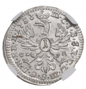 Niemcy, Brandenburgia-Bayreuth, 1 krajcar 1753 - NGC MS66