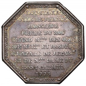 Francie, žeton řádu Notre Dame z hory Karmel 1773
