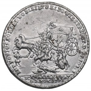 Poniatowski, medaila na pamiatku únosu kráľa 1771. - galvanická kópia, razidlo zo zbierky Czapských