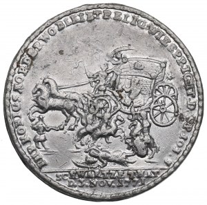 Poniatowski, medaila na pamiatku únosu kráľa 1771. - galvanická kópia, razidlo zo zbierky Czapských