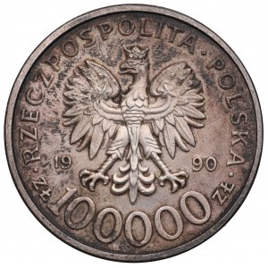 Third Republic, 100,000 zloty 1990 Solidarity Type C
