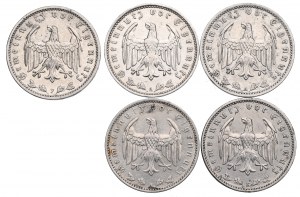 Niemcy, III Rzesza, Zestaw 1 marka 1933-36