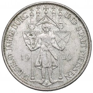 Niemcy, Republika Weimarska, 3 marki 1929 E, Drezno - 1000 lecie Miśni