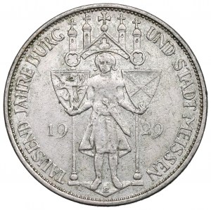 Allemagne, République de Weimar, 3 marques 1929 E, Dresde - 1000e anniversaire de Meissen