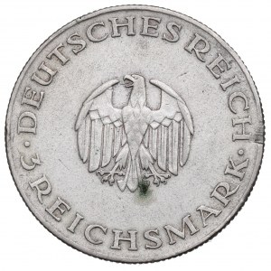 Germany, Weimar Republic, 3 mark 1929 A Lessing