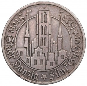 Free City of Danzig, 5 gulden 1923