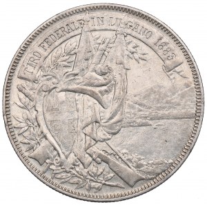 Suisse, 5 Francs 1883 - Festival de tir de Lugano