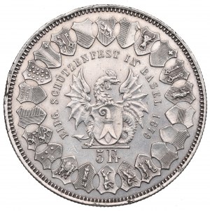 Suisse, 5 Francs 1879 - festival de tir de Bâle