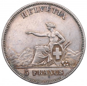 Suisse, 5 Francs 1863 - Festival de tir de La Chaux-de-Fonds