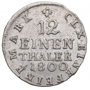 Allemagne, Saxe, 1/12 thaler 1800, Leipzig