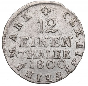 Nemecko, Sasko, 1/12 thaler 1800, Leipzig