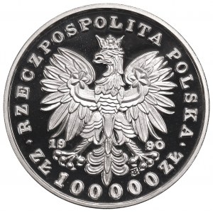 III RP, 100 000 PLN 1990, malý triptych Frederica Chopina
