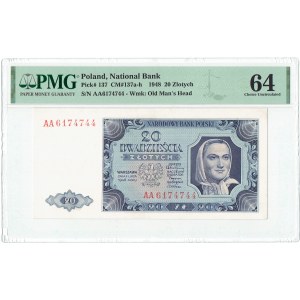 PRL, 20 złotych 1948 AA PMG 64