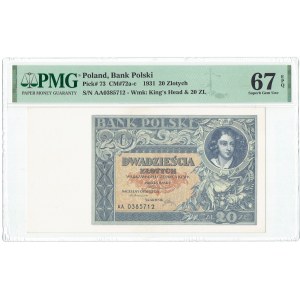 II RP, 20 zloty 1931 AA - PMG 67 EPQ