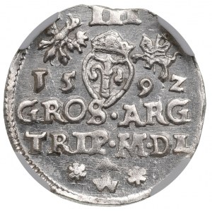 Sigismund III, 3 groschen 1592, Vilnius - NGC MS64