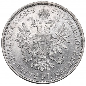Austro-Hungary, Franz Joseph I, 2 florin 1859 B