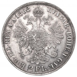 Austro-Hungary, Franz Joseph I, 2 florin 1868