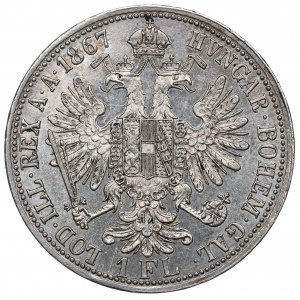 Rakousko-Uhersko, František Josef, 1 florén 1867 - RARE