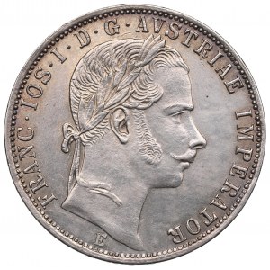 Rakúsko-Uhorsko, František Jozef, 1 florén 1861 E - RARE