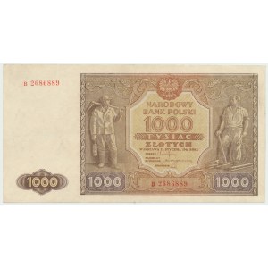 Repubblica Popolare di Polonia, 1000 zloty 1946 B