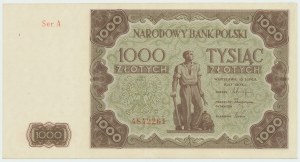 République populaire de Pologne, 1000 zloty 1947 A