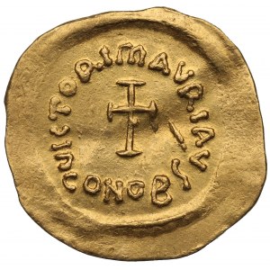 Byzantine coinage, Mauricius Tiberius, Tremisis, Constantinople