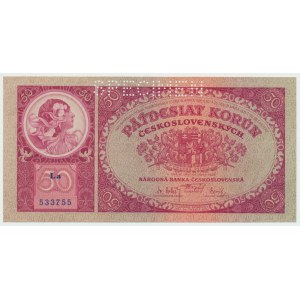 Tschechoslowakei, 50 Kronen 1929 - Exemplar