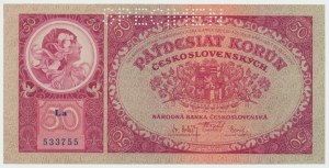 Tchécoslovaquie, 50 couronnes 1929 - spécimen