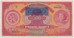 Cecoslovacchia, 500 corone 1929 - esemplare