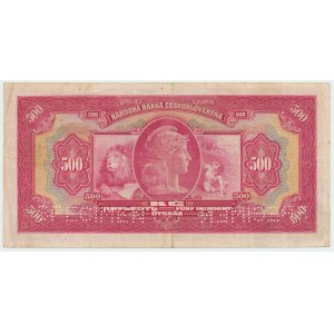 Tchécoslovaquie, 500 couronnes 1929 - spécimen