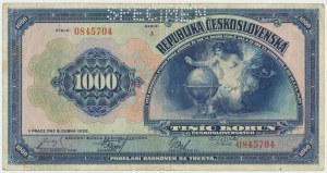Czechoslovakia, 1,000 crowns 1932 - A - specimen