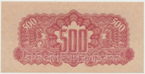 Tchécoslovaquie, 500 couronnes 1944 - spécimen