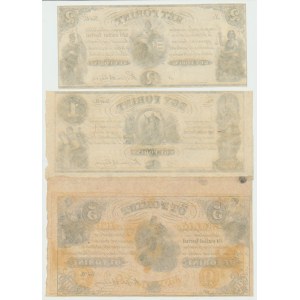 Węgry (Ministerstwo Finansów na emigracji Filadelfia), Zestaw 1-5 forint 1852