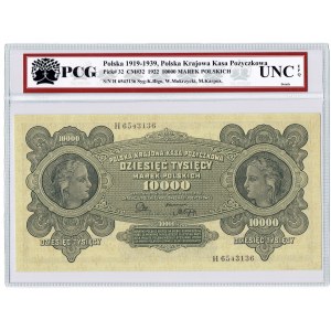 II RP, 10 000 marchi 1922 H PCG UNC EPQ