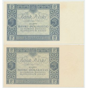 II RP, 5 gold 1930 - set of two pieces - CD and DK series