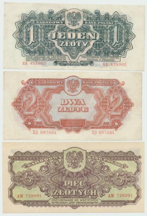 Poľská ľudová republika, sada 1 - 5 zlatých 1944