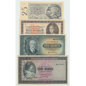 Czechoslovakia, Set of 4 banknotes