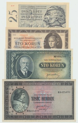 Cecoslovacchia, set di 4 banconote