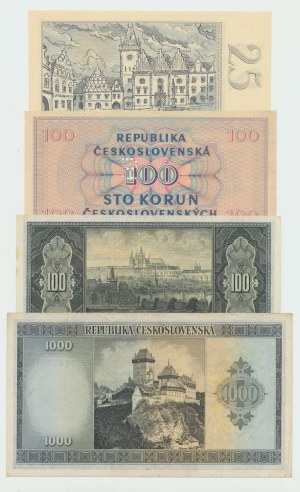 Tschechoslowakei, Satz von 4 Banknoten