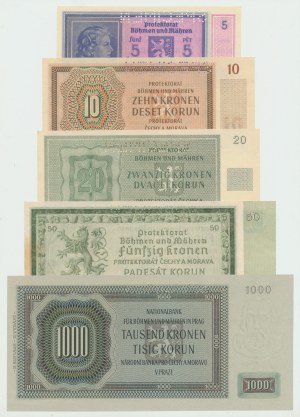 Protektorat Czech i Moraw, Zestaw banknotów