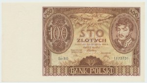 II RP, 100 zloty 1934 BO. filigrane supplémentaire X