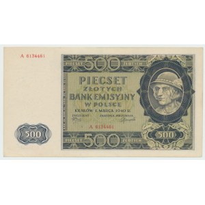 GG, 500 złotych 1940 A